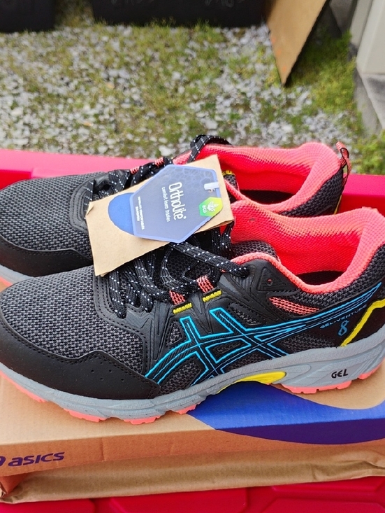 Asics Shoes - SALE! New ASICS Black Ortholite Running Shoes with Coral Lining (D-55)
